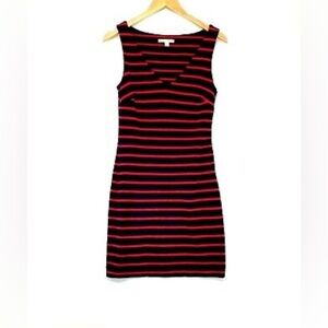 Banana Republic Rayon Striped V-Neck Sleeveless Dress
